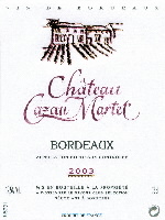 Ch�teau Cazau Martet 2003, AOC Bordeaux (la bouteille)