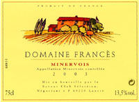 Minervois AOC - Domaine Franc�s 2003 (la bouteille)