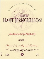 Ch�teau Haut-Jeanguillon 2001, Bordeaux superieur (la bouteille)