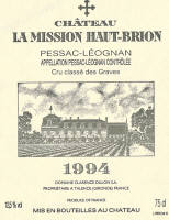 Ch�teau La Mission Haut-Brion 1994, AOC Pessac L�ognan - Cru Class� (la bouteille)
