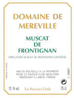 Muscat de Frontignan, AOC - Domaine de Mereville (la bouteille)