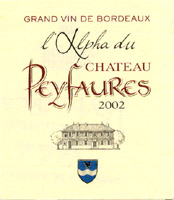 L'alpha du Ch�teau Peyfaur�s 2002, AOC Bordeaux Sup�rieur (la bouteille)
