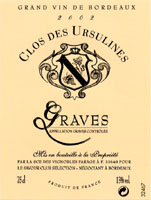 Clos des Ursulines 2002, AOC Graves (la bouteille)