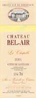 Ch�teau Bel-Air La Chapelle 2001, AOC C�tes-de-Castillon - lot de 6 bouteilles (la bouteille)