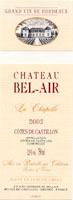 Ch�teau Bel-Air La Chapelle 2002, AOC C�tes-de-Castillon - lot de 6 bouteilles (la bouteille)