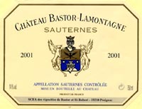 Ch�teau Bastor Lamontagne 2001, AOC Sauternes - lot de 12 bouteilles (la bouteille)