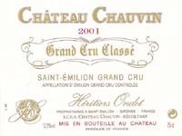 Ch�teau Chauvin 2001, AOC Saint-Emilion Grand Cru - Grand Cru Class� - lot de 12 bouteilles (la bout