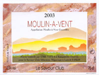 Moulin � vent 2003, AOC (la bouteille)