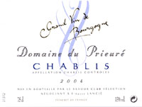 Chablis AOC - Domaine du Prieur� 2004 (la bouteille)
