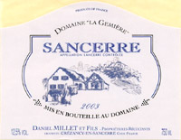 Sancerre AOC - Domaine de La Gemi�re 2003 (la bouteille)