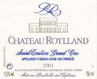 Ch�teau Roylland 2001, AOC Saint-Emilion Grand Cru (la bouteille)