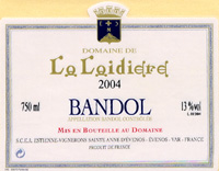 Bandol AOC - Domaine de la Laidi�re 2004 (la bouteille)