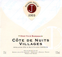 C�te de Nuits Villages, AOC - Maison Jouli� 2003 (la bouteille)