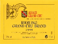 Riesling Grand Cru Brand, AOC Alsace 1999 (la bouteille)