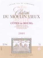Ch�teau Moulin Vieux 2003, AOC C�tes-de-Bourg (la bouteille)