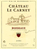 Ch�teau Le Carney 2002, AOC Bordeaux (la bouteille)