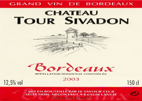 Ch�teau Tour Sivadon 2003, AOC Bordeaux (le magnum)