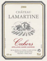 Cahors AOC - Ch�teau Lamartine 2000 (la bouteille)