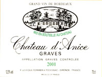 Ch�teau d'Anice 2001, AOC Graves (la bouteille)